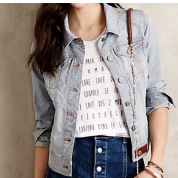 Anthropologie Pilcro Letterress Denim Jacket
